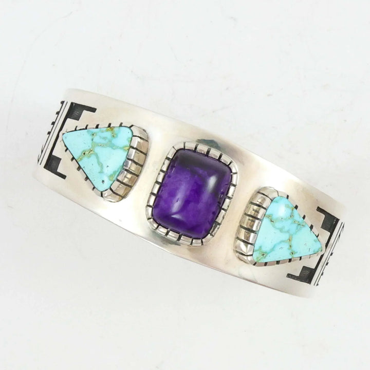 Sugilite and Turquoise Cuff