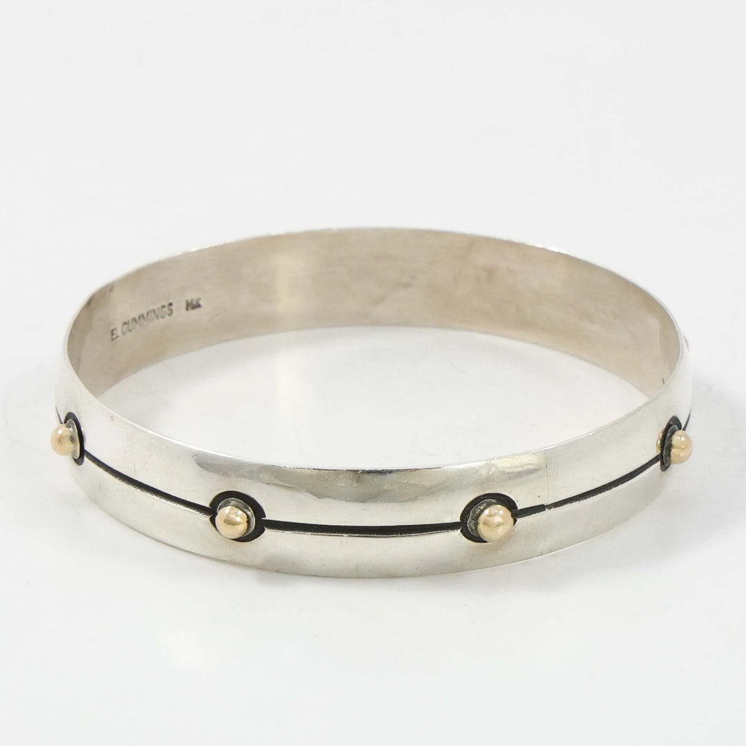 Gold on Silver Bangle
