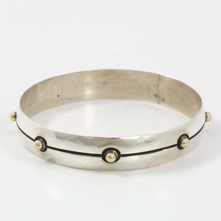 Gold on Silver Bangle