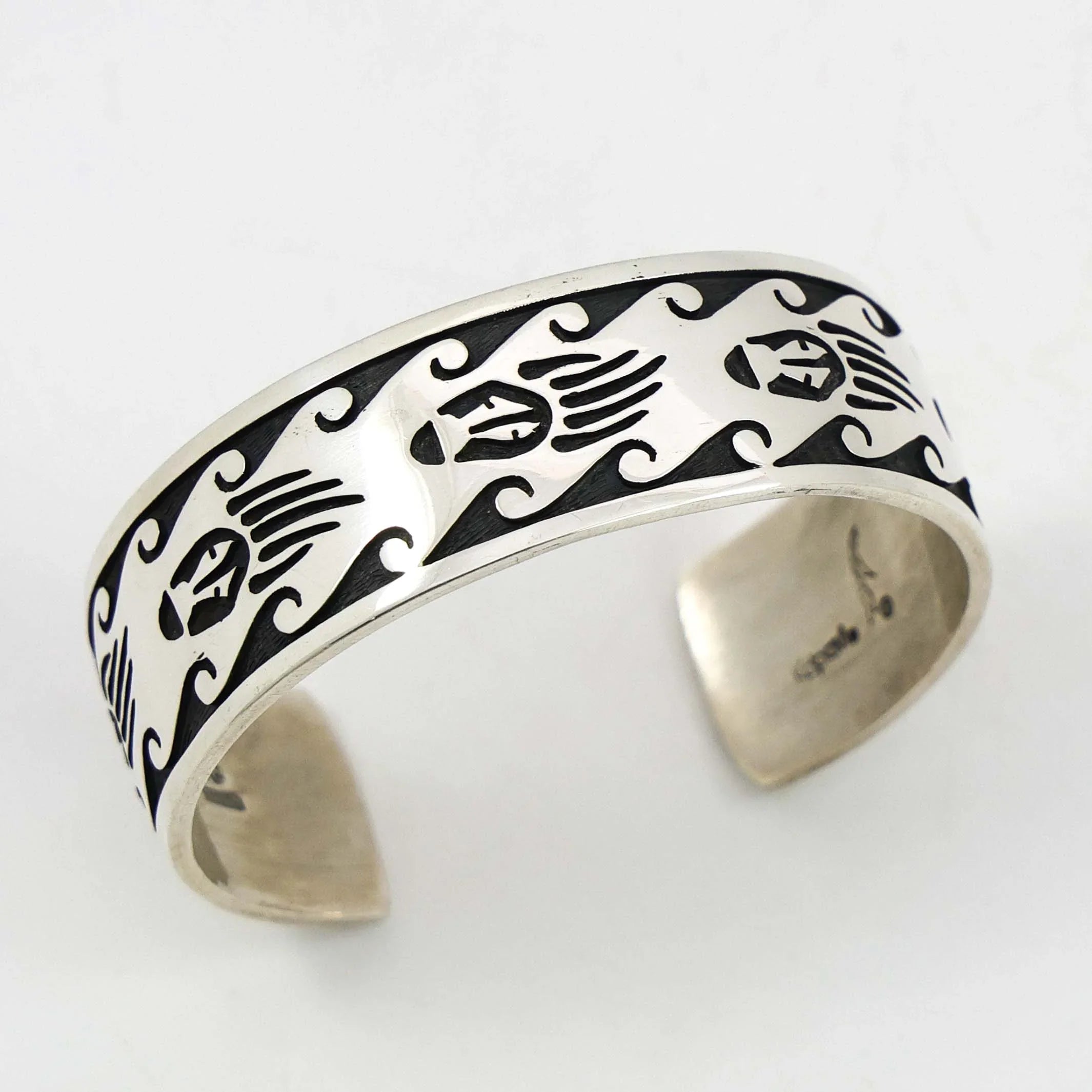 Hopi・Gene Pooyouma・OLDオーバーレイ ブレスレット・超希少 Hopi Bear Paw Cuff – Garland's