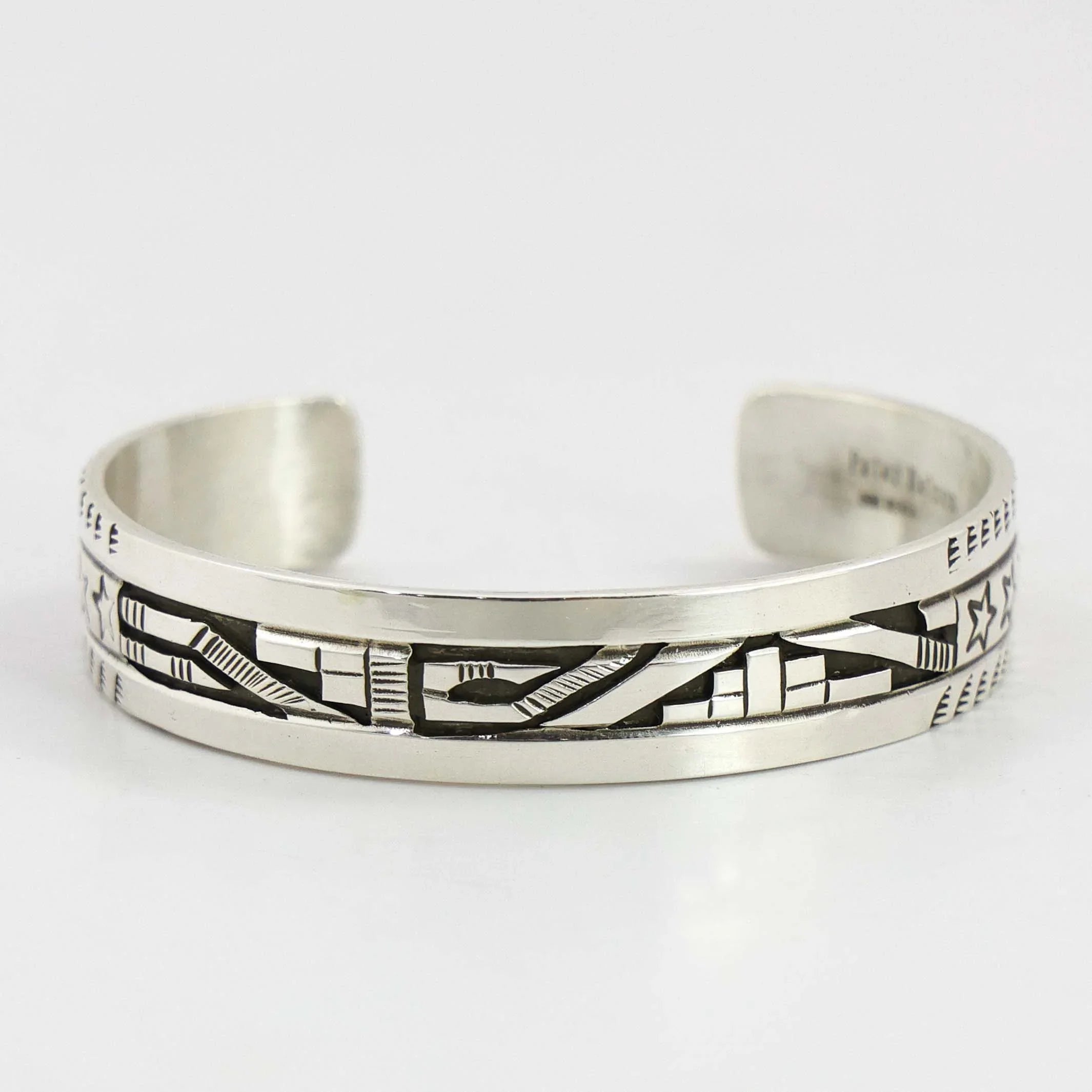 NAVAJO ナバホ 作者 ピーターネルソン フェザー装飾 ワイドバングル NAVAJO ナバホ 作者 ピーターネルソン フェザー装飾 ワイド