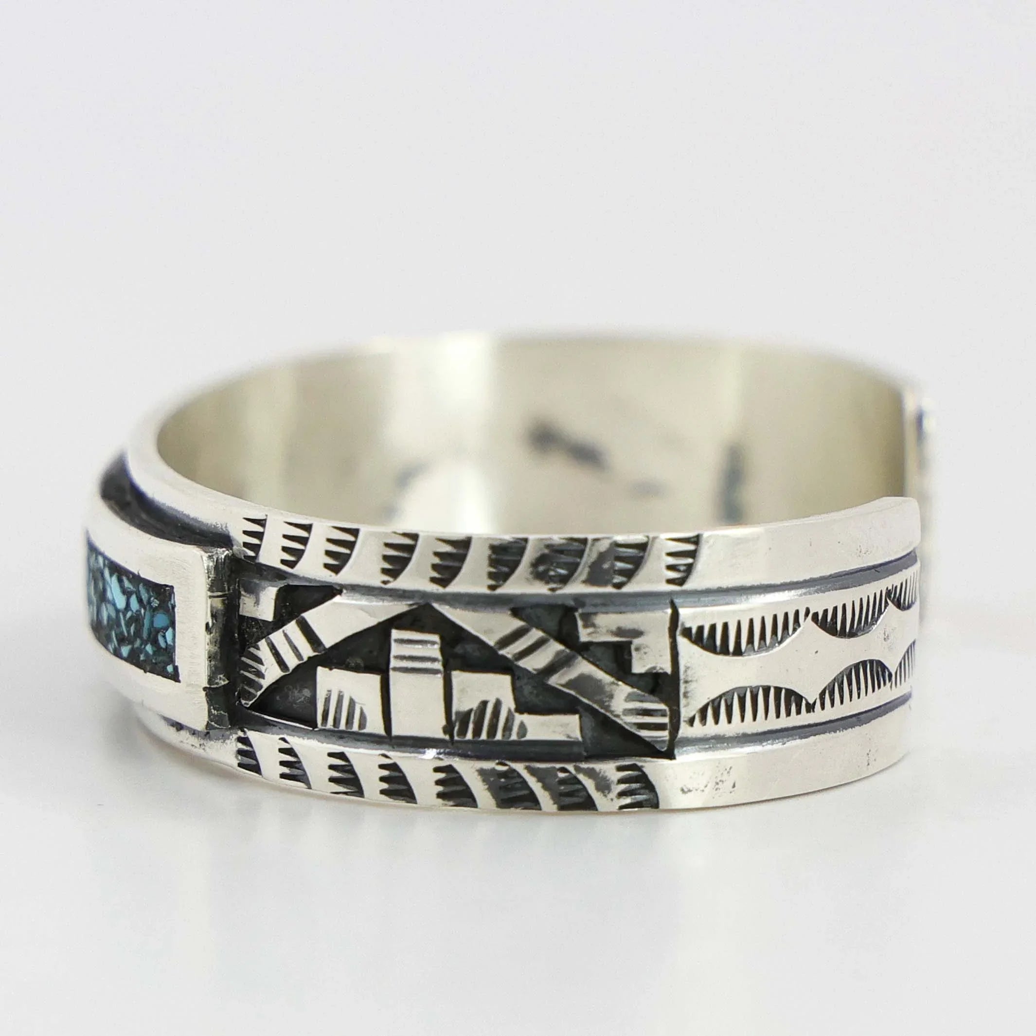 NAVAJO ナバホ 作者 ピーターネルソン フェザー装飾 ワイドバングル NAVAJO ナバホ 作者 ピーターネルソン フェザー装飾 ワイド