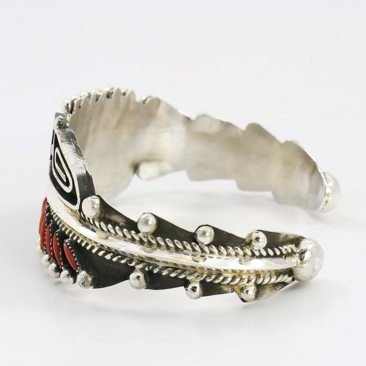 Turquoise and Coral Cuff