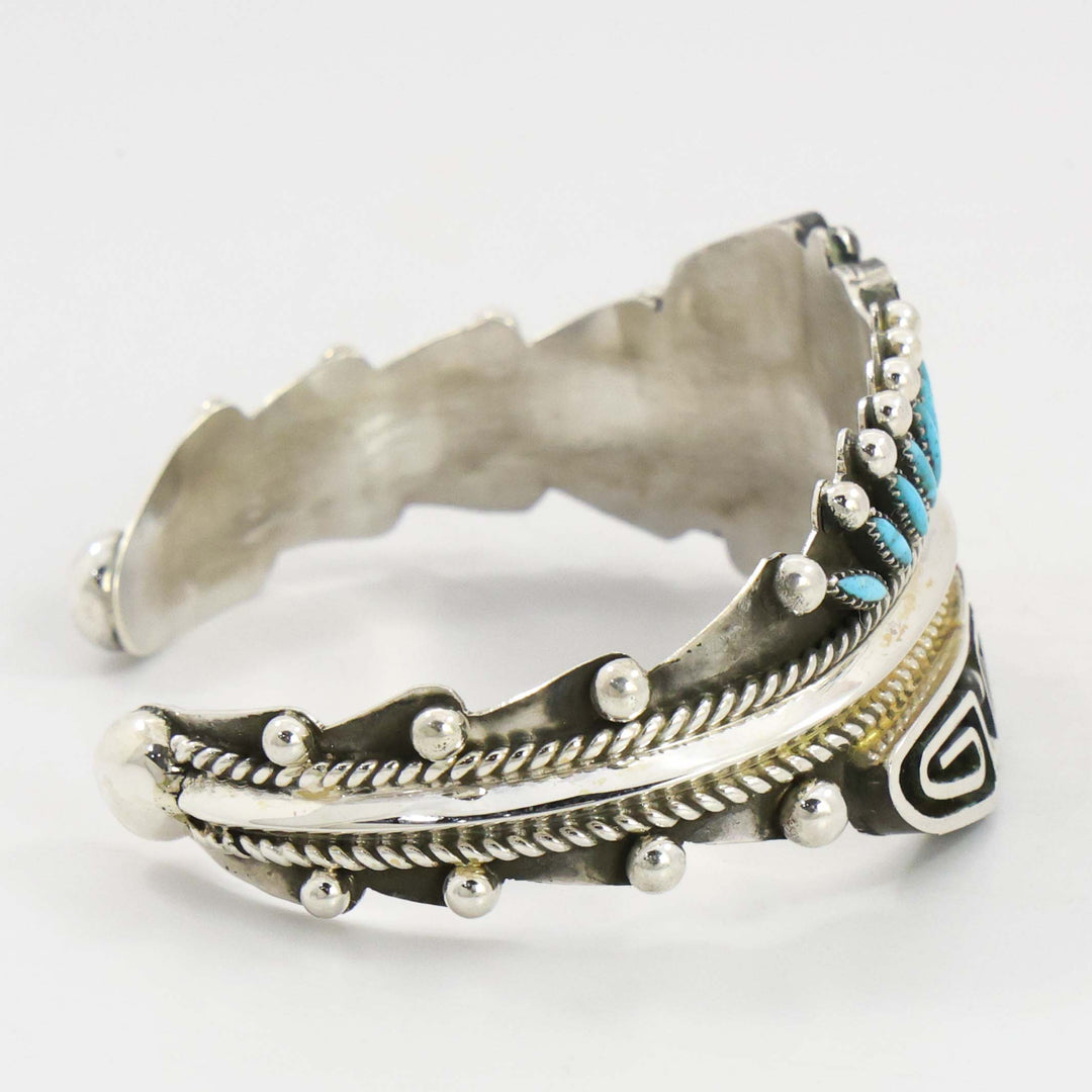 Turquoise and Coral Cuff