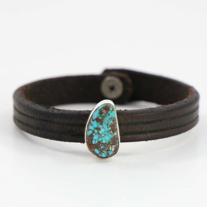 Bisbee Turquoise Leather Bracelet