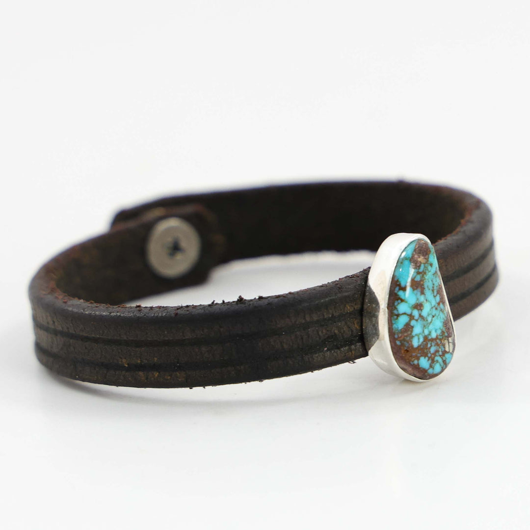 Bisbee Turquoise Leather Bracelet
