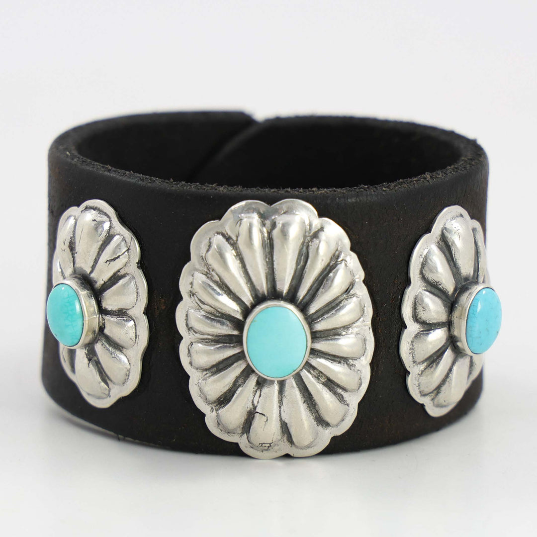 Sleeping Beauty Turquoise Leather Bracelet