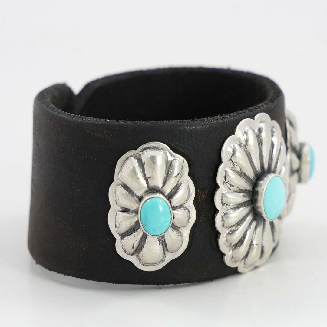 Sleeping Beauty Turquoise Leather Bracelet
