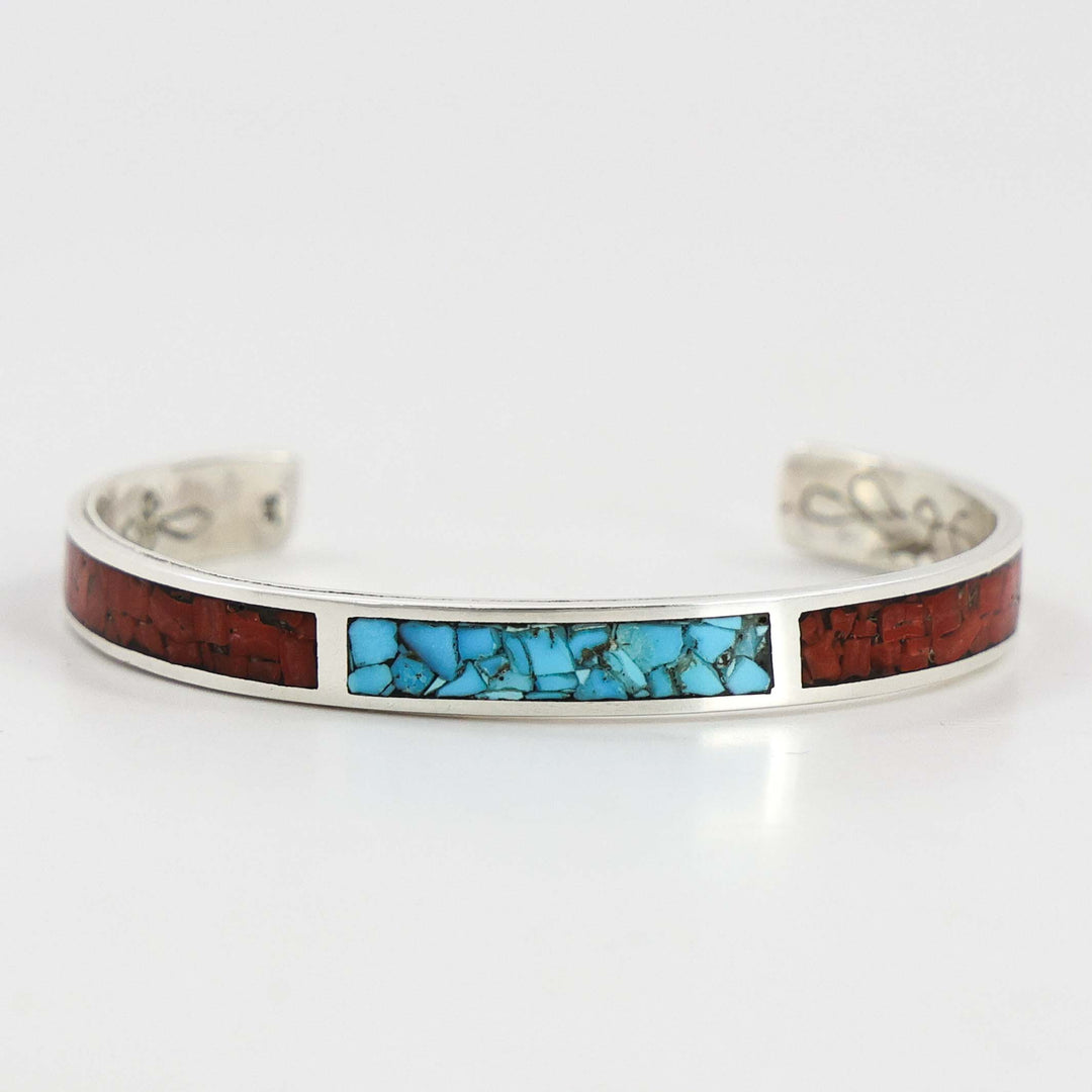 Coral and Turquoise Cuff