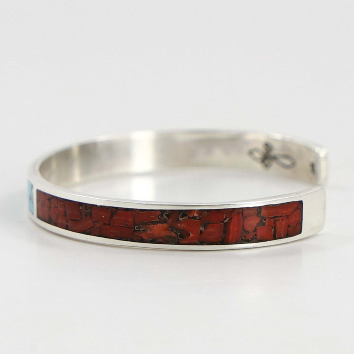 Coral and Turquoise Cuff