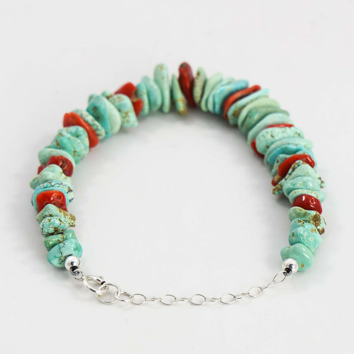 Turquoise and Coral Bracelet