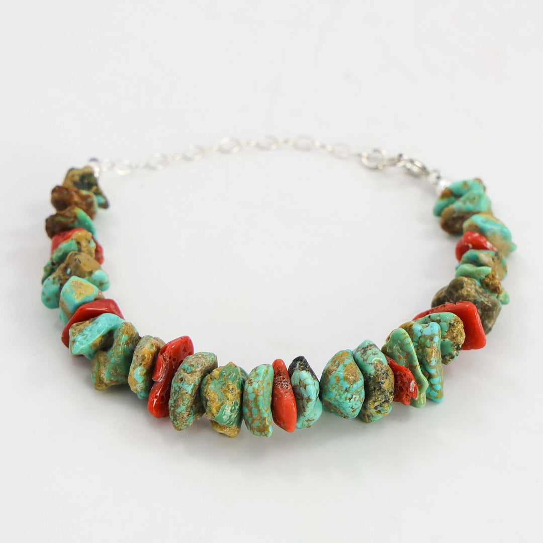 Turquoise and Coral Bracelet