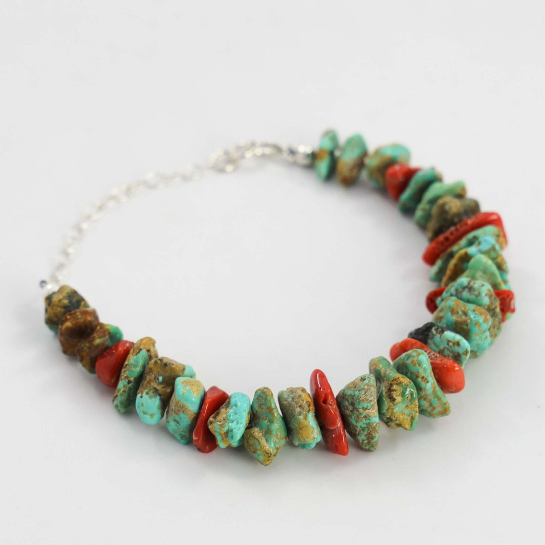 Turquoise and Coral Bracelet