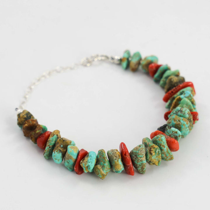 Turquoise and Coral Bracelet