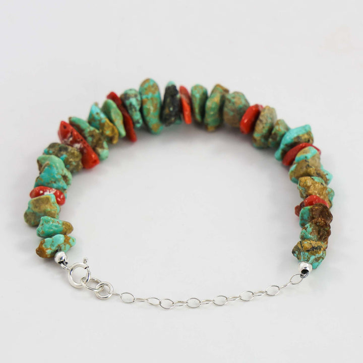 Turquoise and Coral Bracelet