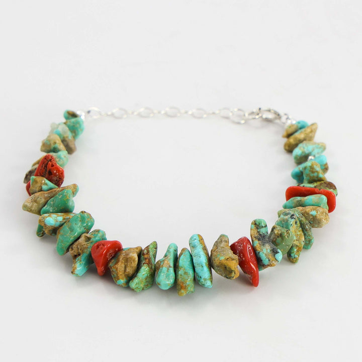 Turquoise and Coral Bracelet