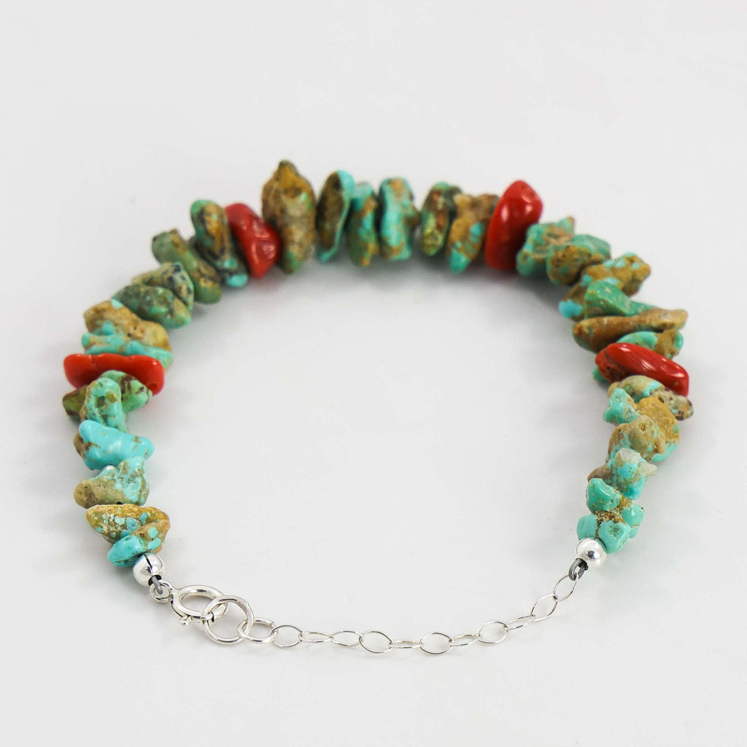 Turquoise and Coral Bracelet