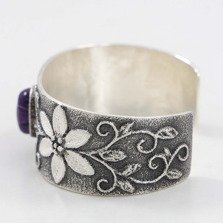 Charoite Flower Cuff