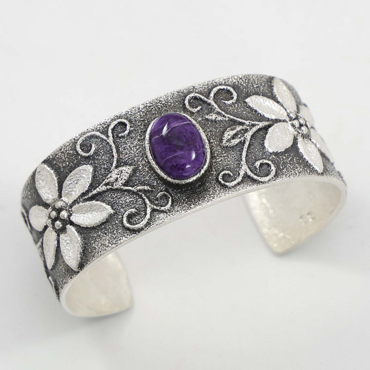 Charoite Flower Cuff