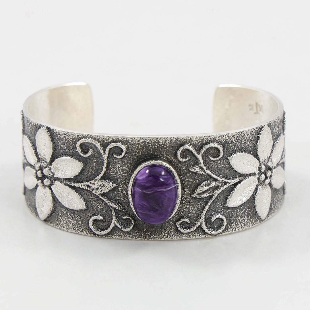 Charoite Flower Cuff