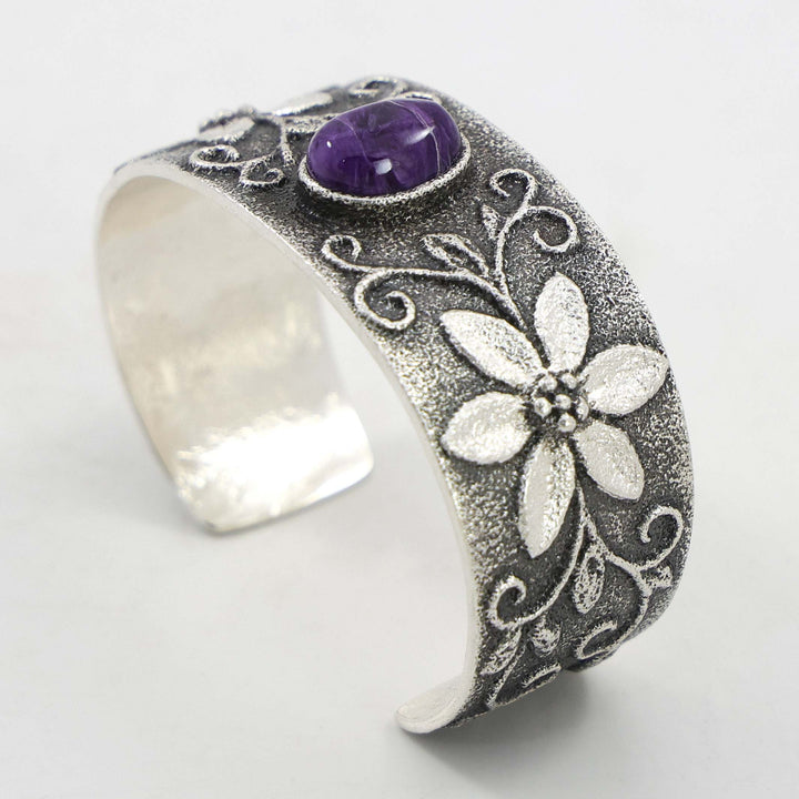 Charoite Flower Cuff