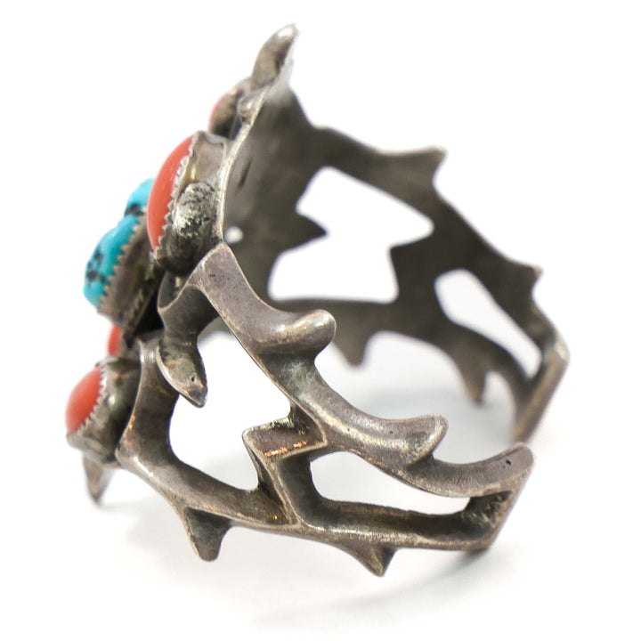 1950s Turquoise and Coral Cuff