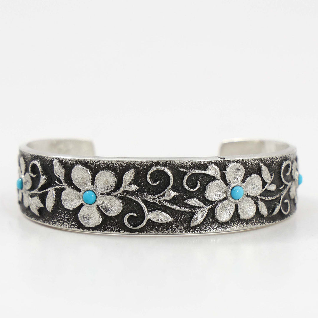 Turquoise Flower Cuff