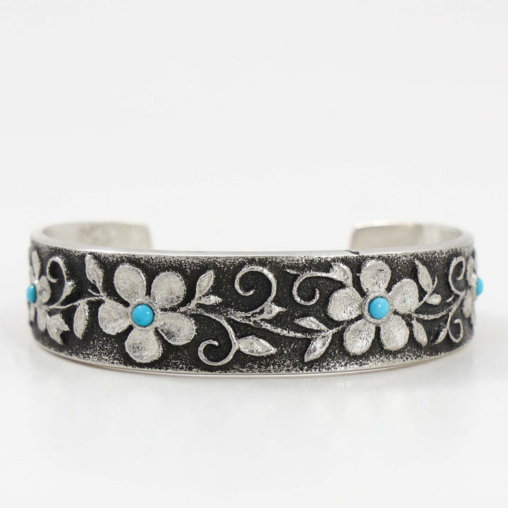 Turquoise Flower Cuff