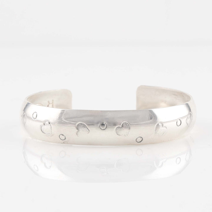 Silver Heart Cuff