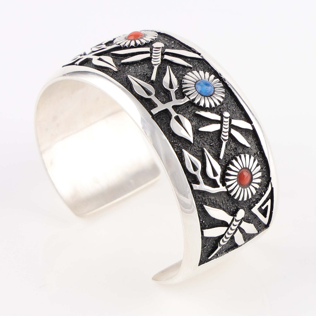 Dragonfly and Flower Cuff