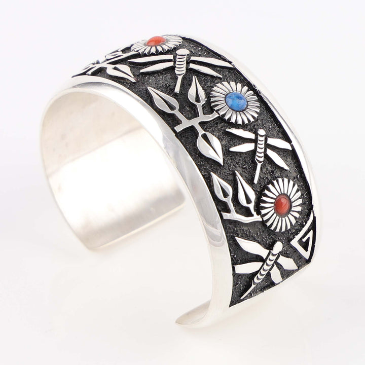 Dragonfly and Flower Cuff
