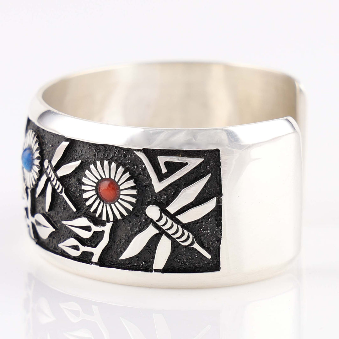 Dragonfly and Flower Cuff