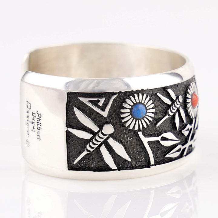 Dragonfly and Flower Cuff