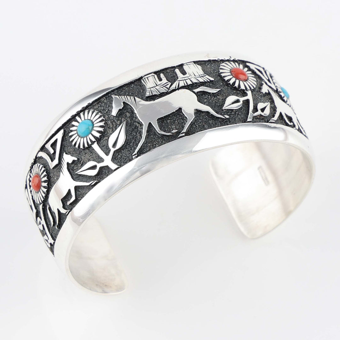 Horse and Flower Cuff