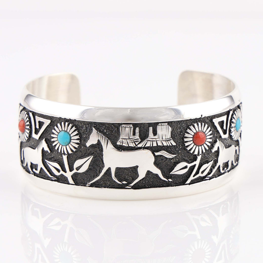 Horse and Flower Cuff
