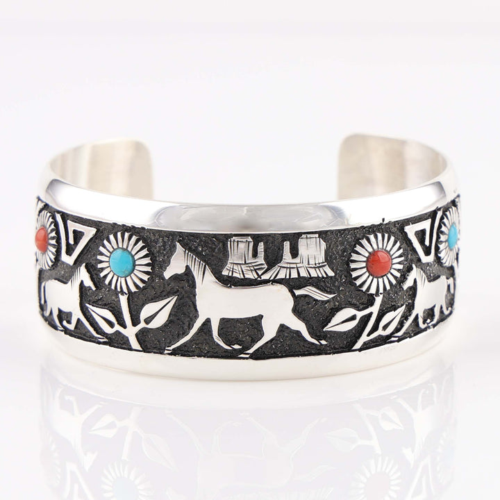Horse and Flower Cuff