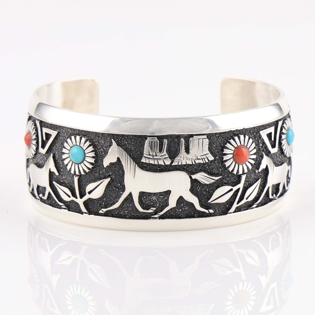 Horse and Flower Cuff