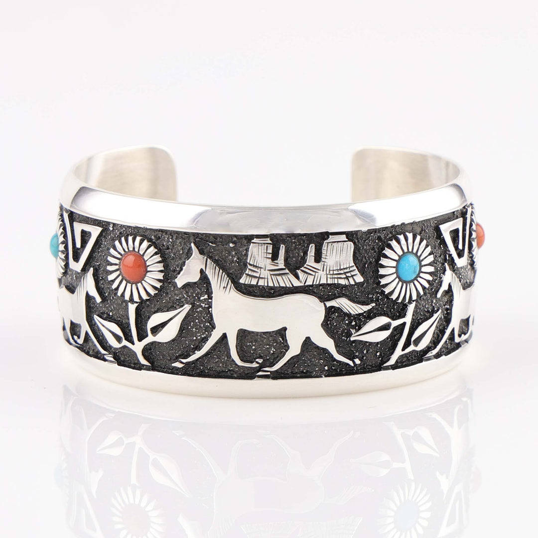 Horse and Flower Cuff