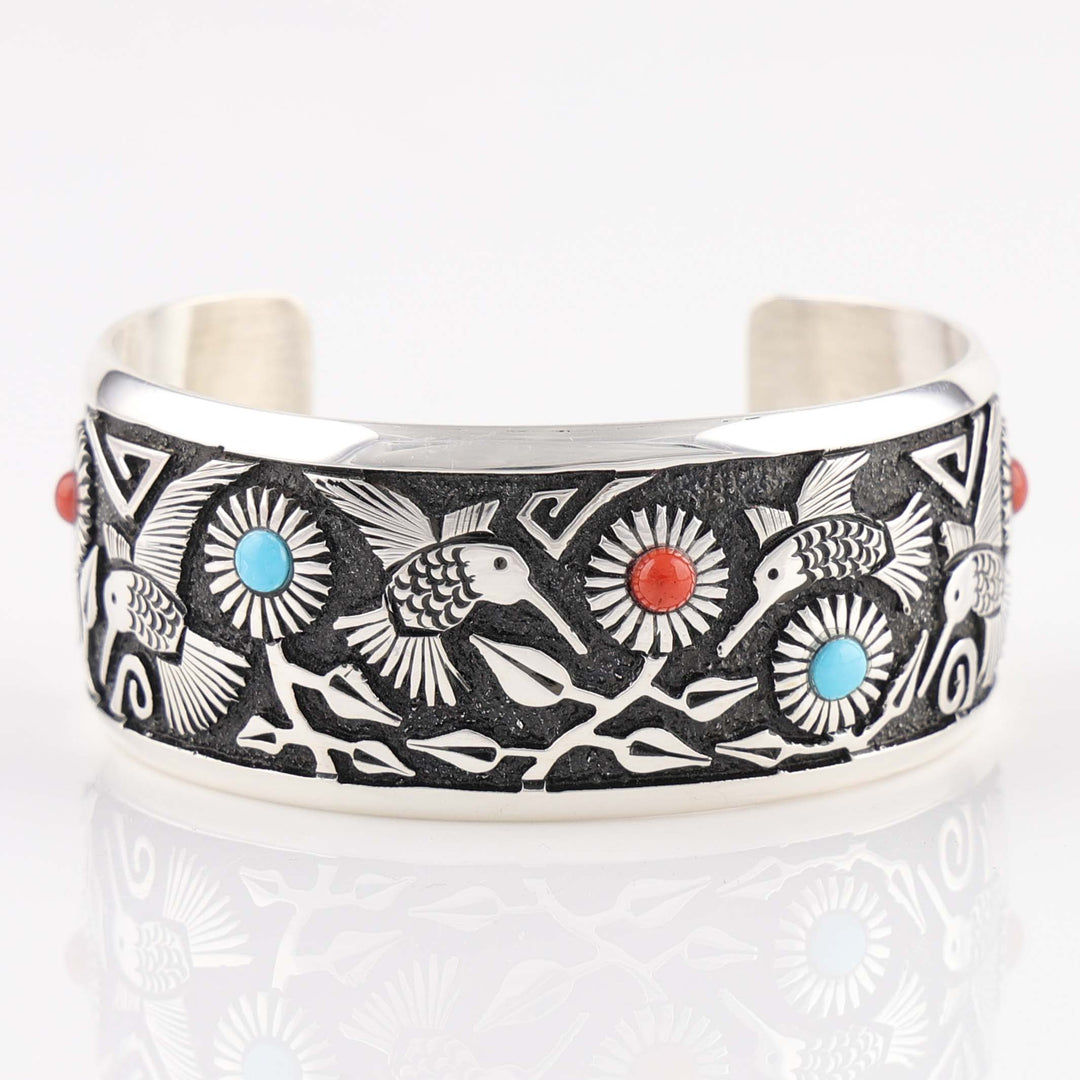 Hummingbird and Flower Cuff