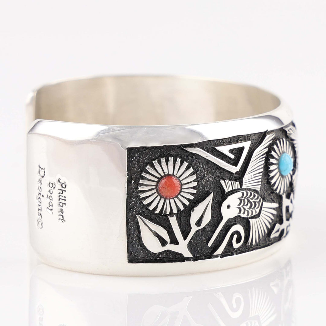 Hummingbird and Flower Cuff