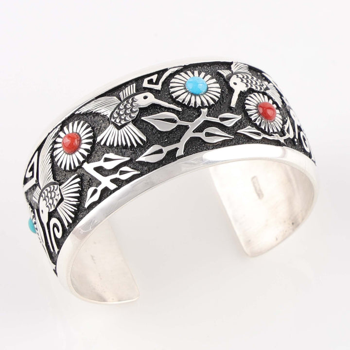 Hummingbird and Flower Cuff