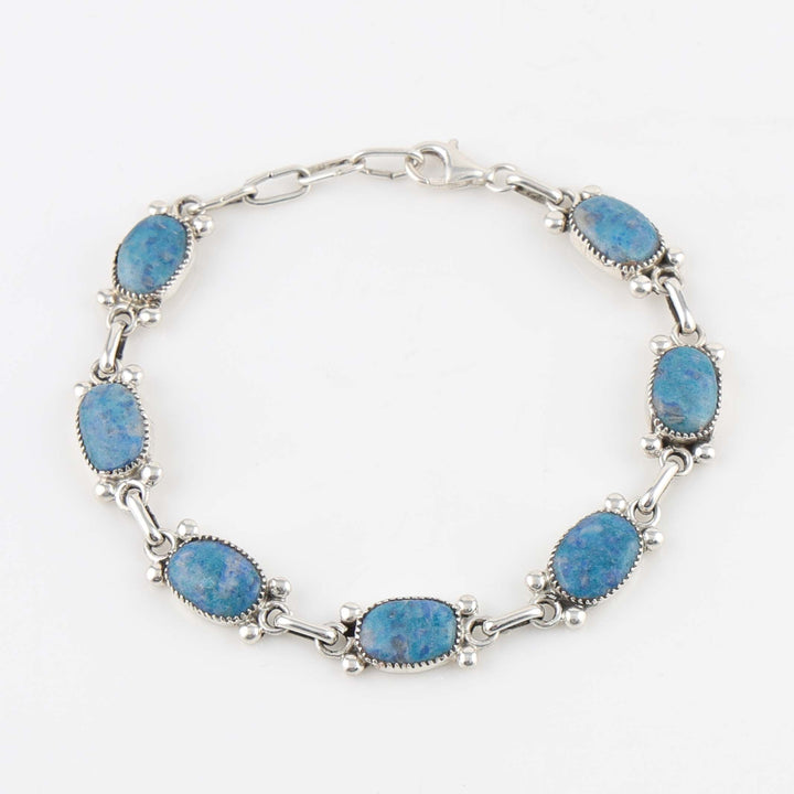 Denim Lapis Link Bracelet