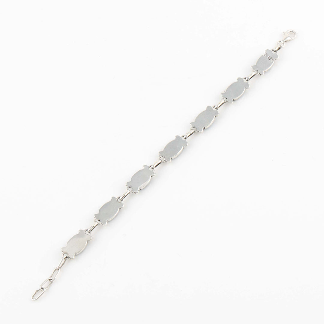 Denim Lapis Link Bracelet