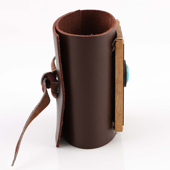 Kingman Turquoise Leather Cuff