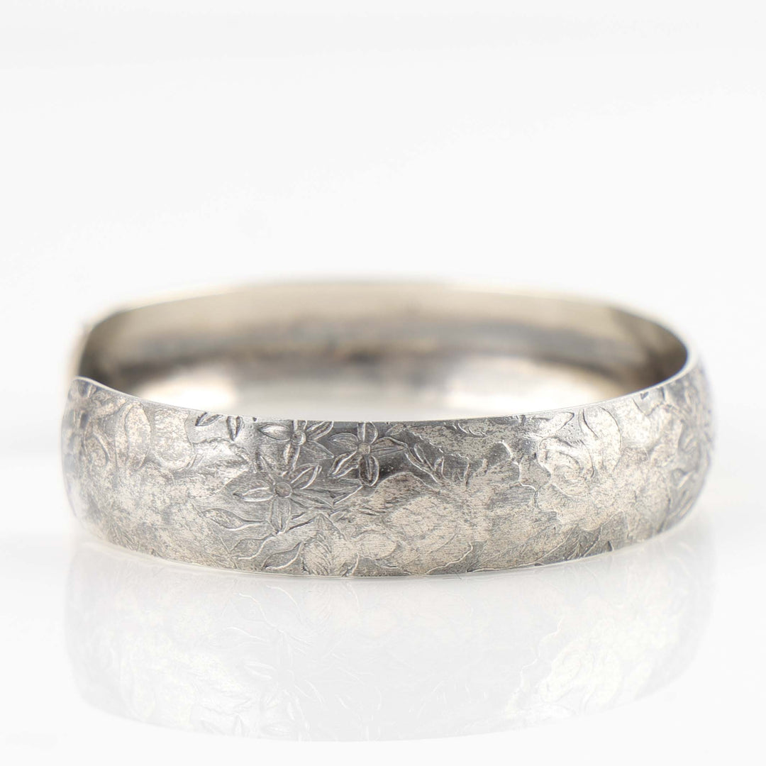 Silver Floral Cuff