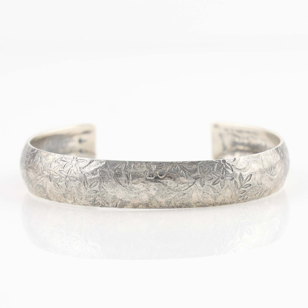 Silver Floral Cuff