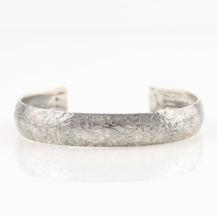 Silver Floral Cuff
