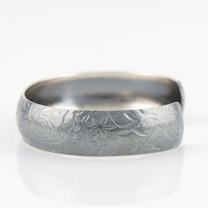 Silver Floral Cuff