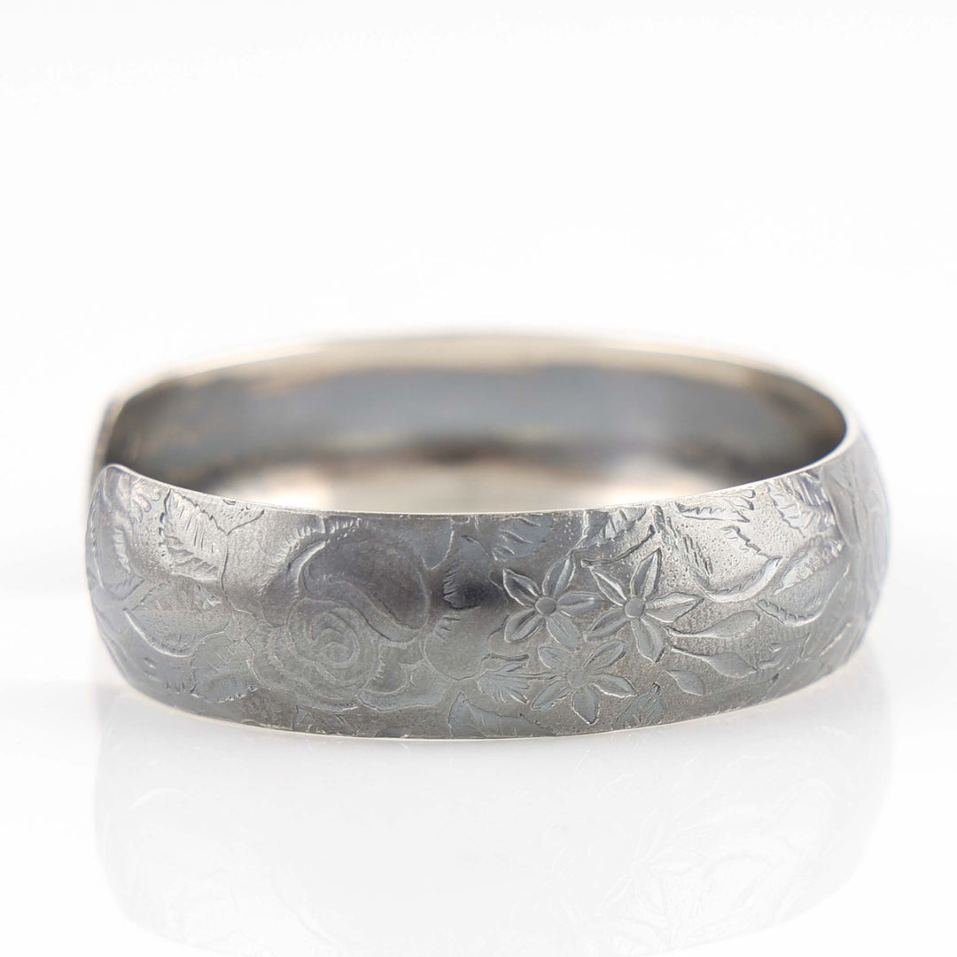 Silver Floral Cuff