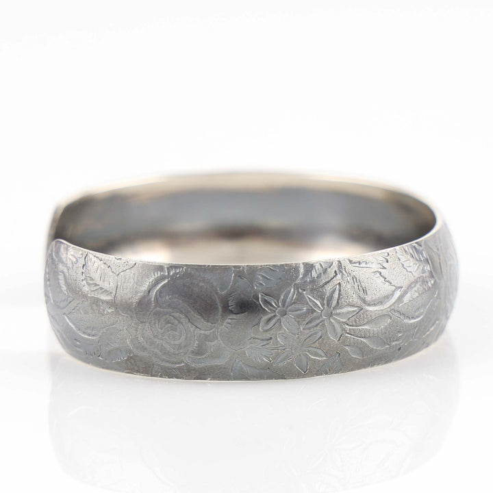 Silver Floral Cuff